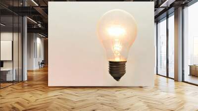 tungsten light bulb on white background Wall mural