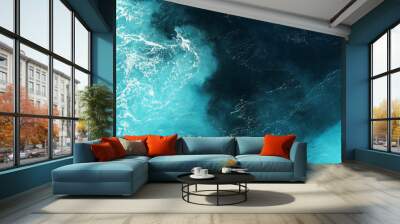 blue deep sea water Wall mural