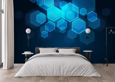 Abstract of tech innovation hexagon design Wall mural