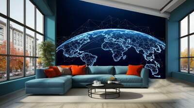 Abstract of world network Wall mural