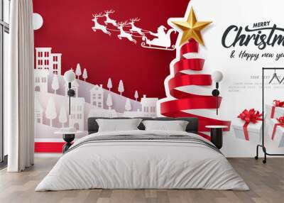 Merry Christmas and happy new year Wall mural