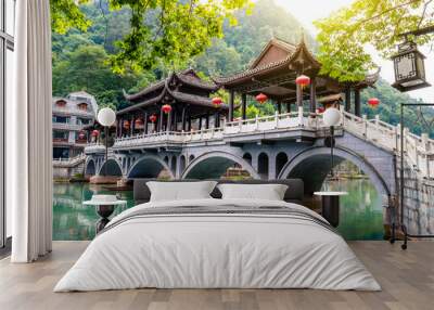 Old bridge and town Wall mural