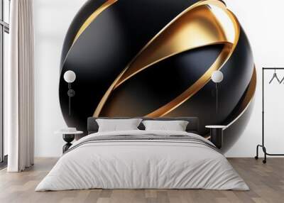 Modern Black and Gold Decorative Sphere Design Wall mural