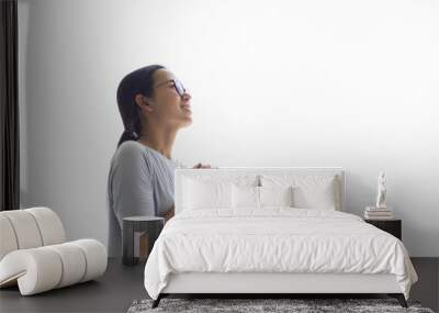 woman praying on holy bible Wall mural