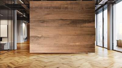 Horizontal wooden wall for texture background and vintage tone Wall mural