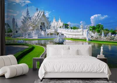  Wat Rong Khun temple in Chiangrai, Thailand. Wall mural