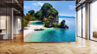 Aerial view of Koh Hong island in Krabi, Thailand. Wall mural