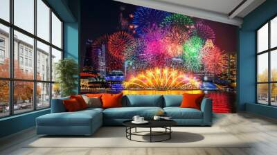 firework display in singapore. Wall mural