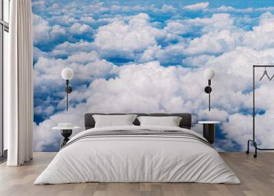 Skyline View above the Clouds from air plane. Wall mural