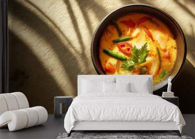 Tom Yum Kung Thai food Grilled shrimp and  with vegetables, a delicious and healthy meal Wall mural