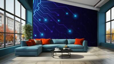 cogwheel pattern gear futuristic technology network digital technology wireless technology background EP.2 Wall mural