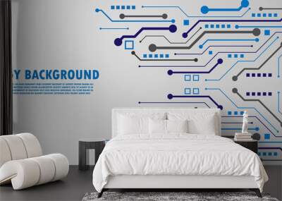 future technology abstract geometric network cable circuit board layout connection digital data background EP.2 Wall mural