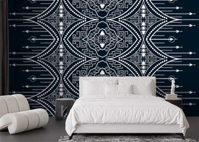 geometric vertical seamless pattern white abstract ethnic design Indigenous EP.4 Wall mural