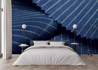 close up dark blue fabric of suit Wall mural