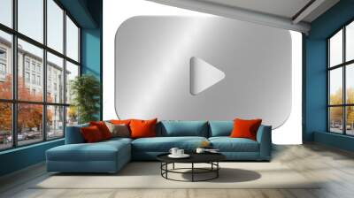 Silver play button youtube Wall mural