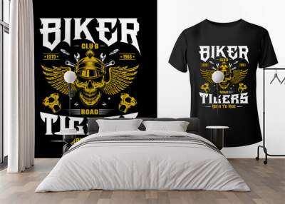 Exclusive Skull biker t  shirt design Wall mural