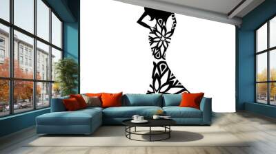 woman in the ball gown silhouette Wall mural