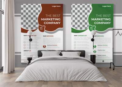 creative professional business, a bundle of 2 flyer template, modern template, modern design Wall mural