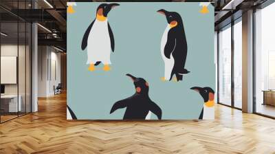 Penguin pattern. Vector seamless texture. Wall mural