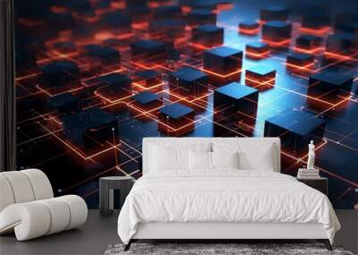 Concept of network internet communication Wall mural