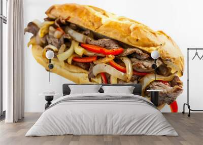 a cheesesteak sandwich  isolated on a transparent background Wall mural