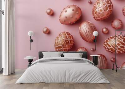 Chocolate Egg Flat Design Displayed with Rich Monochromatic Hues. Wall mural