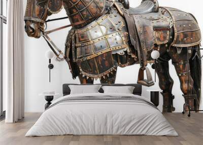 Medieval Armored Horse Figure Isolated without Background Wall mural