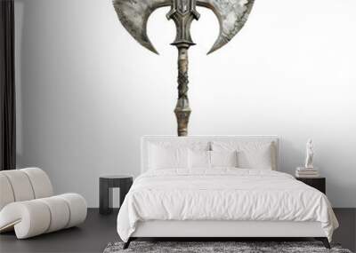 Medieval Battle Axe Isolated without Background for Historical Weaponry Enthusiasts Wall mural