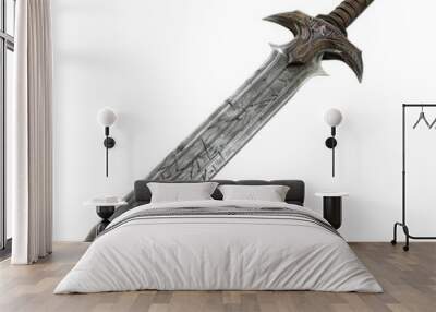 Medieval Broadsword With Intricate Design Isolated without Background Wall mural