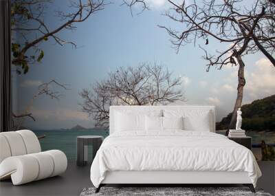 Thailand nature landscape. Tourism background with sea beach. Holiday journey destination Wall mural