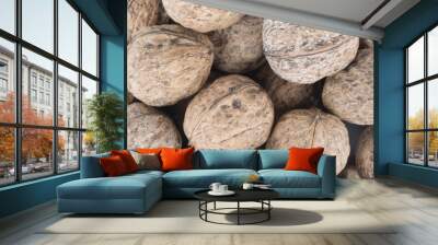 whole walnuts background
 Wall mural