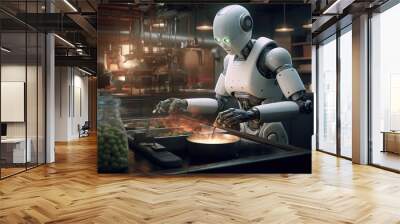 A humanoid cooking robot - Generative AI Wall mural