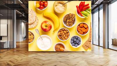 Healthy snack concept, top view. Wall mural