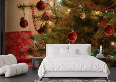 Illuminated Christmas tree Wall mural