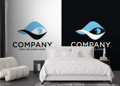 Eye wave style isolated on black Background. Can be used for Business Logos Wall mural