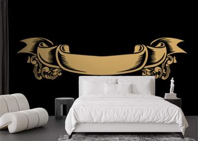 luxury frame ribbon ornament wedding decoration Wall mural