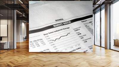 newspaper - stock market 2 Wall mural