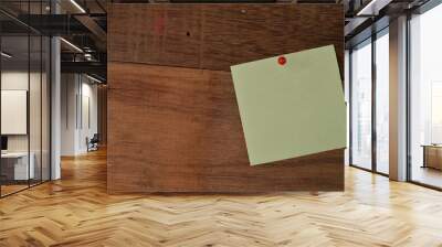 Empty blank note paper over wooden background Wall mural