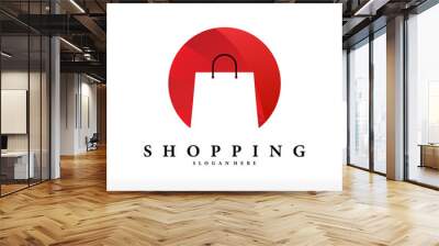 Bag shop Online logo design vector icon. shopping logo design - Vector Wall mural