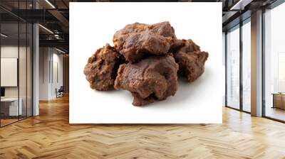 Lung Rendang, This version uses cow lungs, which are cooked in the same spicy coconut milk mixture until they absorb the rich flavors. isolated on white background Wall mural