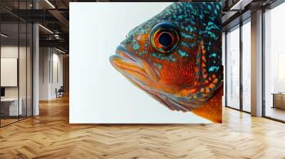 Mystic portrait of Mozambique Tilapia in studio, isolated on white background Wall mural