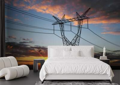 electricity pylons Wall mural