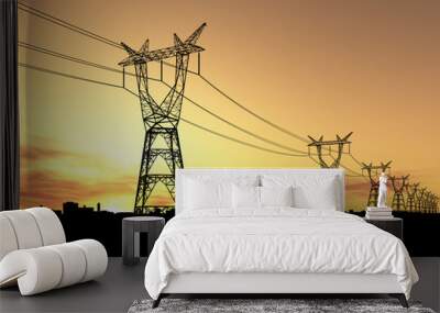 Electricity pylons Wall mural