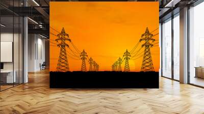 electricity pylons Wall mural