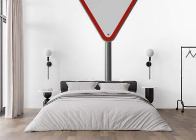 Blank red traffic road sign Wall mural