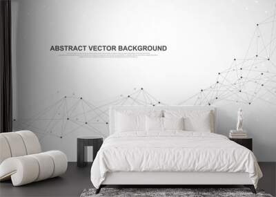 Vector abstract big data visualization. Complex data threads graphic. Abstract vector graphics. Futuristic infographic illustration Wall mural