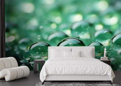 Green Hydrogen water element bubble artificial reflection Wall mural