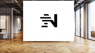 N logo black and white Wall mural