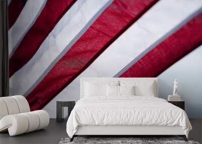 Flag in red and white stripes Wall mural