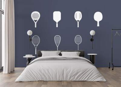 Racket Sports Icon Set Design Vector Wall mural